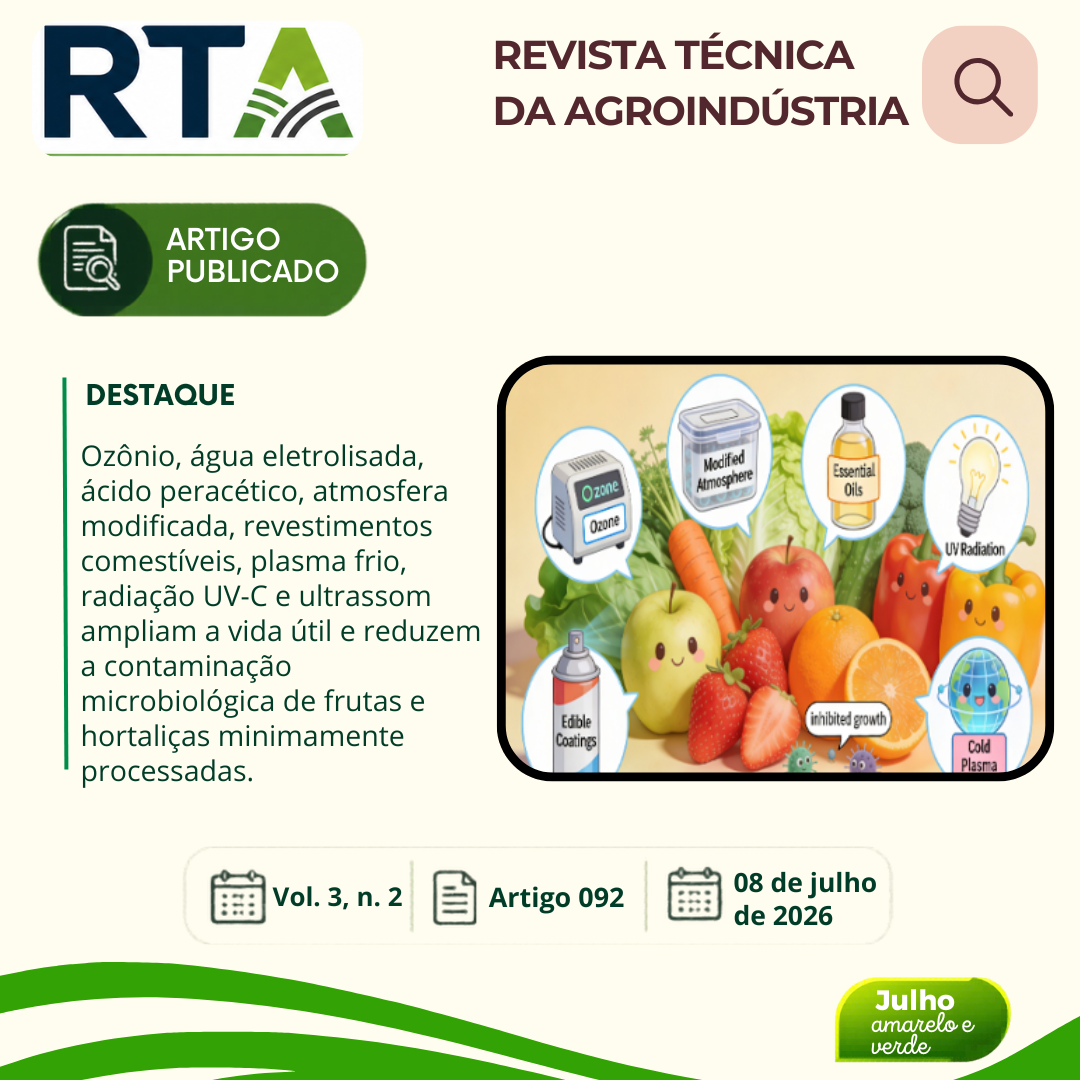 TECNOLOGIAS USADAS NO PROCESSAMENTO MÍNIMO DE FRUTAS E HORTALIÇAS PARA INIBIR O CRESCIMENTO MICROBIANO E DETERIORAÇÃO